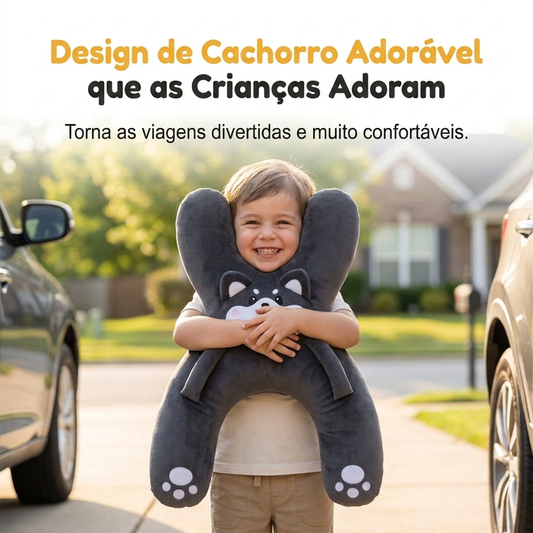 ⏳ ÚLTIMO DIA DE PROMOÇÃO COM 50% DE DESCONTO! 🎁 Travesseiro de viagem infantil em formato H para carro – Perfeito para viagens rodoviárias e cochilos!