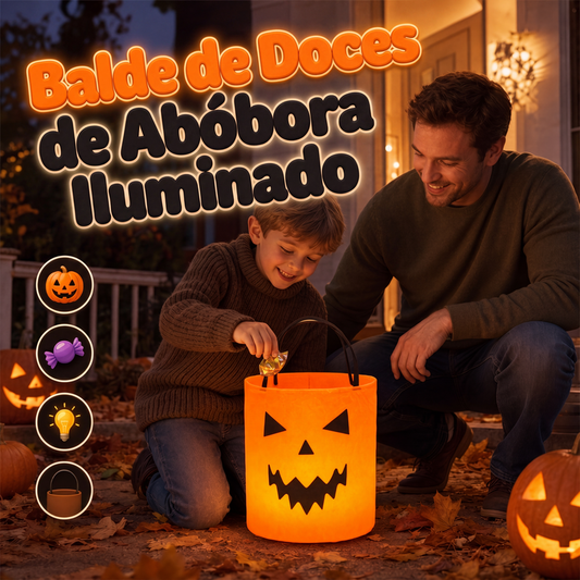 ⭐ O MAIS VENDIDO DE 2026! Balde de doces de Halloween com luz – a escolha número 1 para quem quer decoração prática e iluminada. 🎁