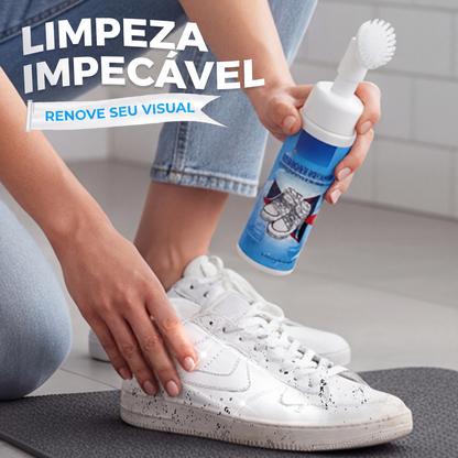 Limpador de espuma portátil para tênis com escova integrada