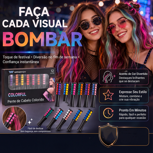 🕒 ÚLTIMO DIA! 50% OFF + FRETE GRÁTIS 🎆 Aplicador com pente para tintura temporária de cabelo