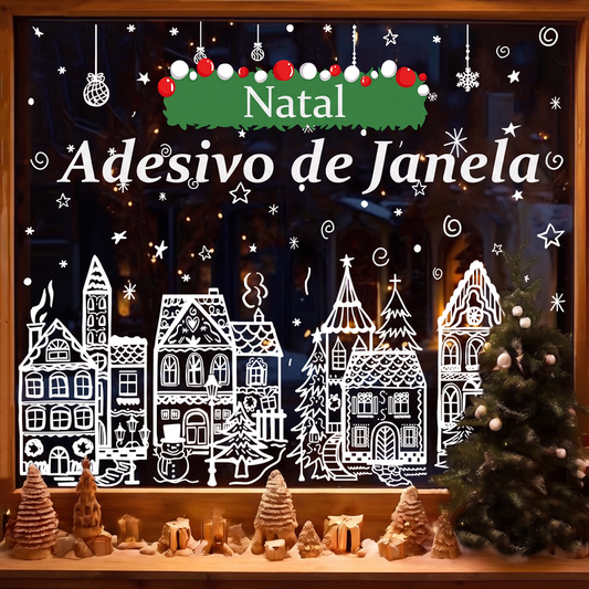 🎆Compre 2 e Ganhe 1 Grátis✨Conjunto de Adesivos de Janela de Vila de Natal