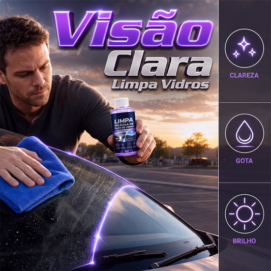 🚗 Limpador de Película de Óleo para Vidros de Carro – Limpador de Para-brisas Potente para Visão Clara, Direção em Dias Chuvosos e Brilho Sem Listras