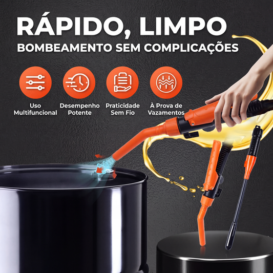🔋 DESCONTO DE 49% POR TEMPO LIMITADO! ⚡ Bomba de Transferência Alimentada por Bateria – Portátil, Rápida e Sem Sujeira 💧