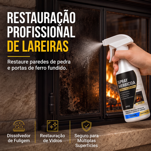 🔥 PROTEJA SUA LAREIRA – PROLONGUE A VIDA ÚTIL 🏠Spray Limpador de Lareira de Ação Rápida