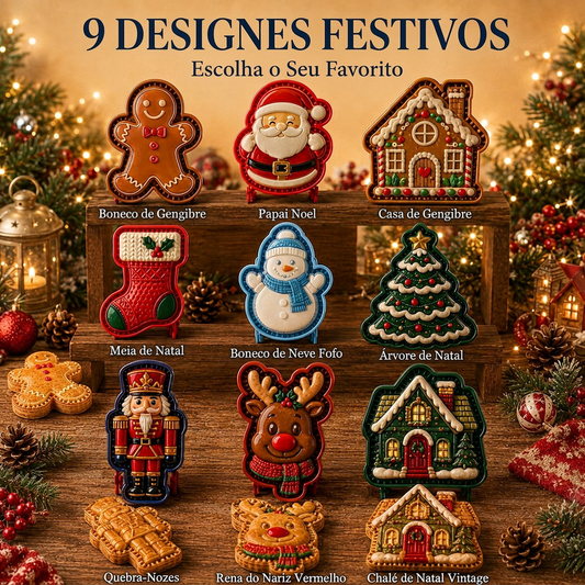 ✨ CADA MORDIDA É UM PEDAÇO DO NATAL!  💛Molde de mini torta de Natal 9-Design
