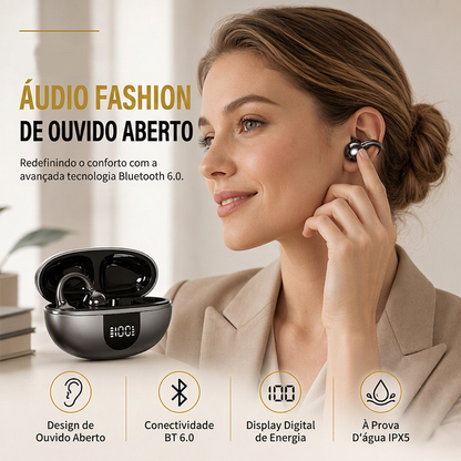 📞 CHAMADAS NÍTIDAS – ENCAIXE FIRME QUE NÃO CAI! Fones de ouvido Bluetooth de encaixe abertos com clipe