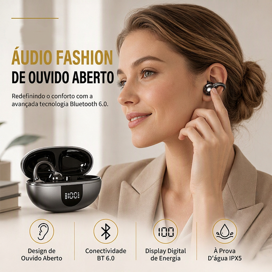 📞 CHAMADAS NÍTIDAS – ENCAIXE FIRME QUE NÃO CAI! Fones de ouvido Bluetooth de encaixe abertos com clipe