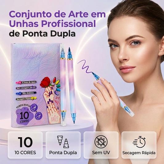 💞PROMOÇÃO IMPERDÍVEL DE 2026🥳💞MAIS DE 50 MIL UNIDADES VENDIDAS!⏳✨Conjunto de Canetas Marcadoras para Unhas com Ponta Dupla, 10 Cores