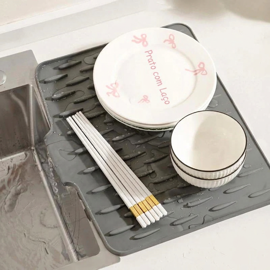 💥Protetor de Bancada de Silicone Antiderramamento – Tapete Resistente ao Calor e Antiderrapante para Secagem Sem Gotejamento