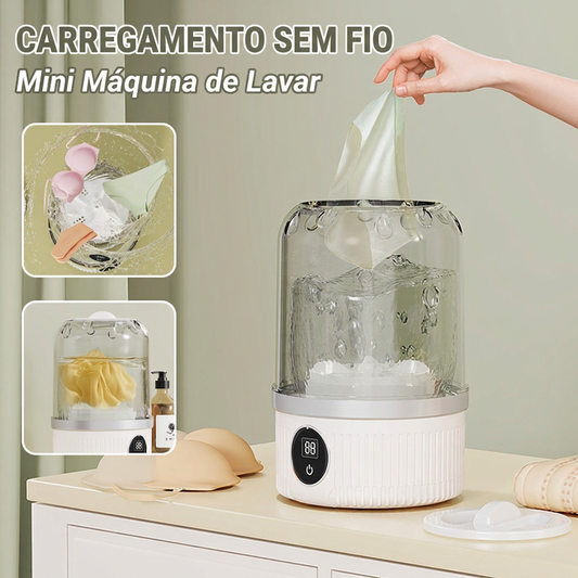 Mini máquina de lavar com carregamento sem fio