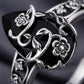💍46% OFF NOW! 🌿 Vintage Floral Vine Ring – Black Teardrop Gem, Sparkling Accents & Openwork Band ✨
