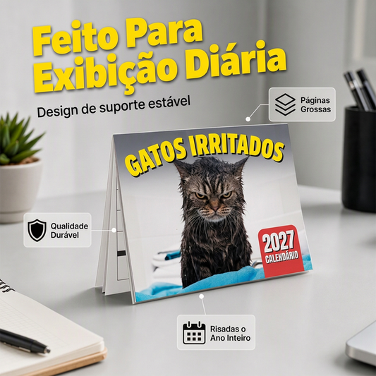 📅😾 CALENDÁRIO DE PAREDE 2027 COM GATOS BRAVOS ENGRAÇADOS – UM TOQUE DE MAU HUMOR FELINO PARA ALEGRAR O SEU ANO! 🐱✨