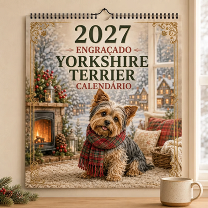 Calendário de Parede 2027 do Yorkshire Terrier