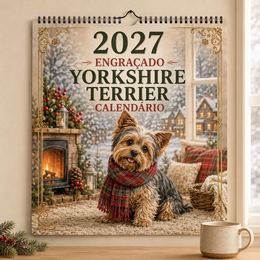 📅🐕 CALENDÁRIO DE PAREDE 2027 DO YORKSHIRE TERRIER – UM ANO INTEIRO COM ESSE FOFO AO SEU LADO! ✨
