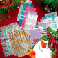 Sacos de presente de Natal com cordão de aperto