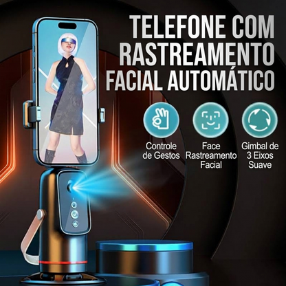 ✋ CONTROLE POR GESTOS – O FUTURO CHEGOU! Suporte de telefone com rastreamento automático de rosto e controle por gestos