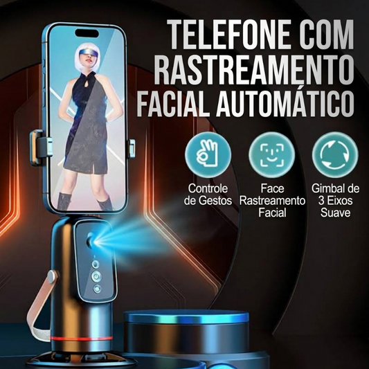 ✋ CONTROLE POR GESTOS – O FUTURO CHEGOU! Suporte de telefone com rastreamento automático de rosto e controle por gestos