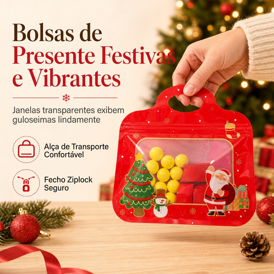 🎄 CONTAGEM REGRESSIVA PARA O NATAL – GARANTA JÁ OS SEUS! Sacos de presente de Natal com fecho automático