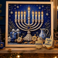 Kit de Arte de Pérolas DIY para Hanukkah com Moldura de Madeira