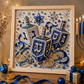 Kit de Arte de Pérolas DIY para Hanukkah com Moldura de Madeira