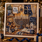 Kit de Arte de Pérolas DIY para Hanukkah com Moldura de Madeira