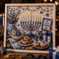 Kit de Arte de Pérolas DIY para Hanukkah com Moldura de Madeira