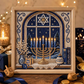 Kit de Arte de Pérolas DIY para Hanukkah com Moldura de Madeira