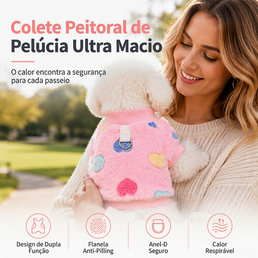 🐶 QUENTINHO E PRÁTICO – INDISPENSÁVEL PARA O SEU PET! Colete de Suéter Quente para Pets com Argola para Guia