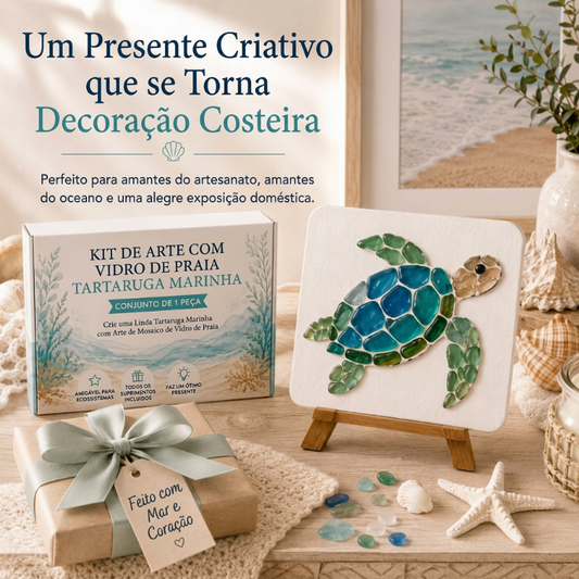 Kit de arte de mosaico oceânico de vidro marinho DIY