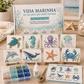 Kit de arte de mosaico oceânico de vidro marinho DIY