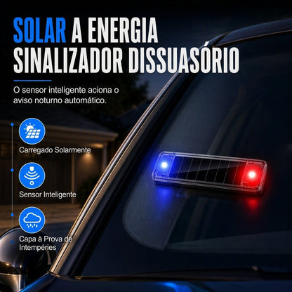 🚗☀️✨ LUZ DE ALERTA ANTIRROUBO SIMULADA DE CARRO COM ENERGIA SOLAR ✨☀️🚗