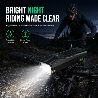 Farol de bicicleta recarregável de LED de alta luminosidade para pedaladas noturnas