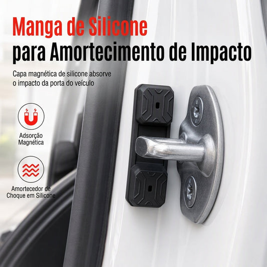 Conjunto de 4 Almofadas Amortecedoras Magnéticas para Fechadura de Porta de Carro