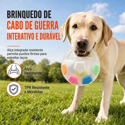 Bola de Futebol Interativa para Cães com Alças