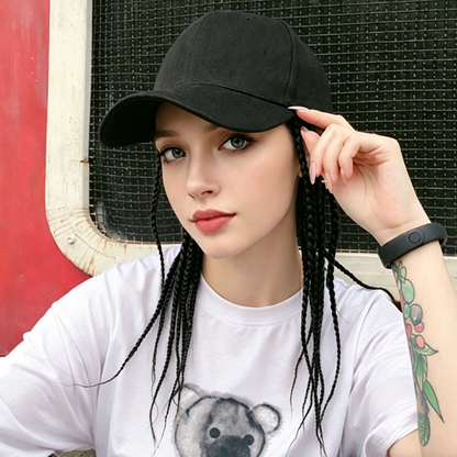 🧢✨ BONÉ DE BEISEBOL COM TRANÇAS PRESAS ✨🧢