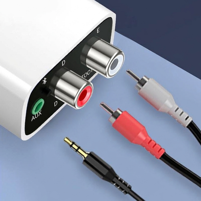 🎧50% DE DESCONTO🔊Receptor de Áudio Bluetooth 5.0 Sem Fio – Conexão Estável, Alta Qualidade Sonora e Compatibilidade Universal✨
