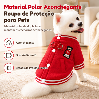 🐶 CASACO DE BEISEBOL DE TECIDO MACIO PARA CÃES DE PEQUENO E MÉDIO PORTE ⚡