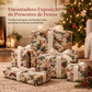 Rolo de papel de embrulho de presente de animais da floresta de Natal para presentes de férias e embalagens festivas