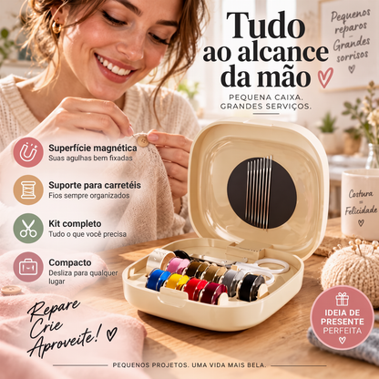 🧵 CONJUNTO DE COSTURA MAGNÉTICO PORTÁTIL ⚡