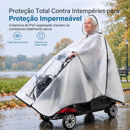 🌧️ Cobertor de Chuva para Scooter Motorizada – Dossel de PVC Impermeável de Cobertura Total